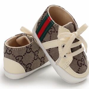 Gucci Kids Brown and Cream Walker Shoes